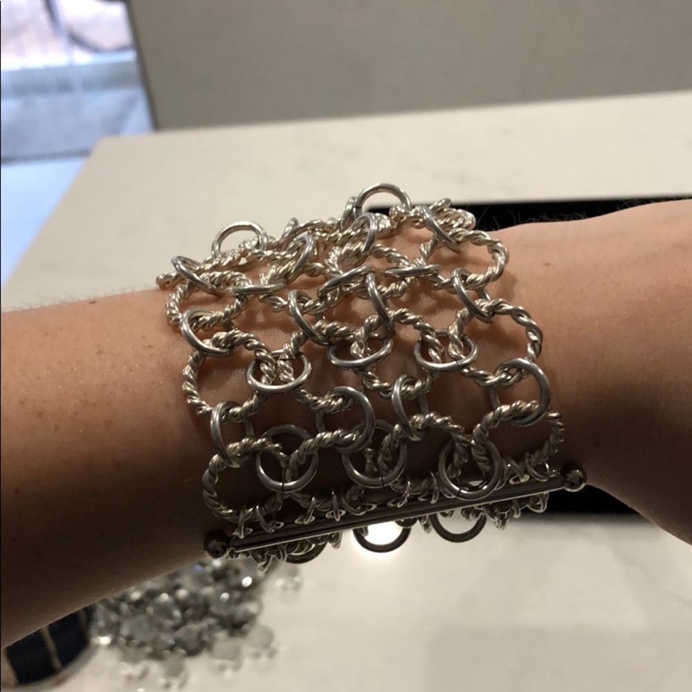 Silver Chunky Statement Bracelet - image 1